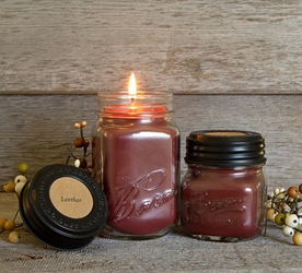 Leather Soy Blend Jar Candle 8oz 